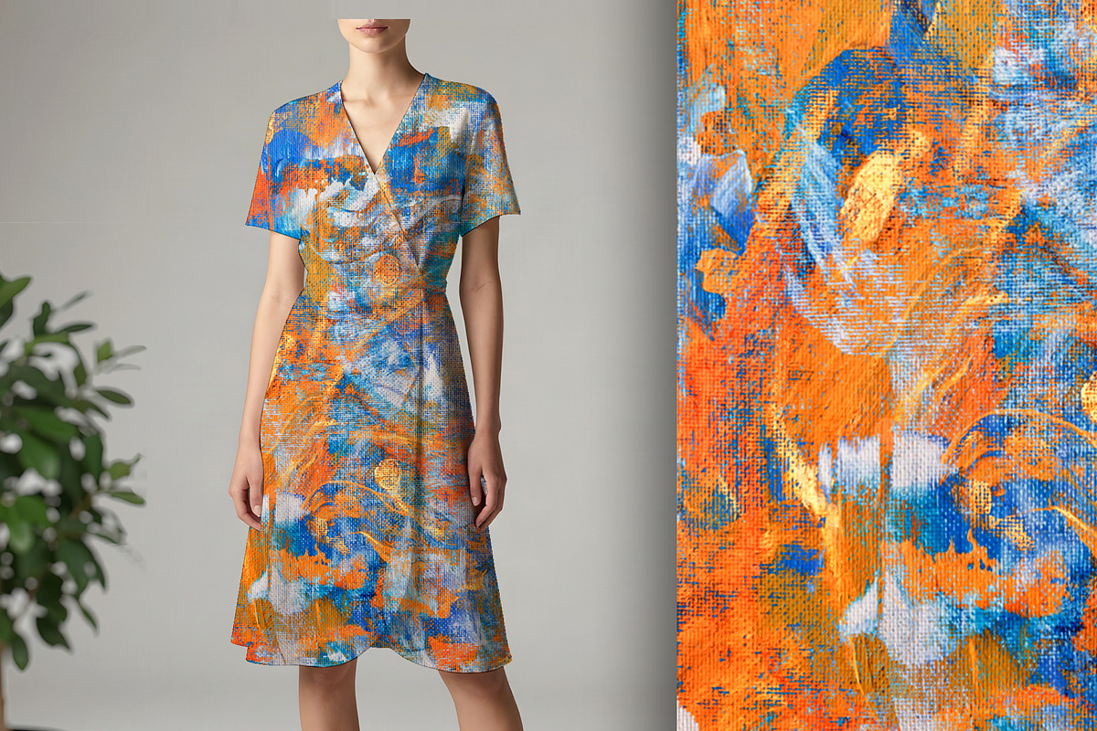 Orange and Blue Paint Abstract, a Background Graphic by Sharon Schwalbe (Photo 1 of 6)