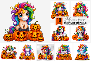Unicorn Pumpkins Sublimation PNG, a Graphic by Clipart Bloom