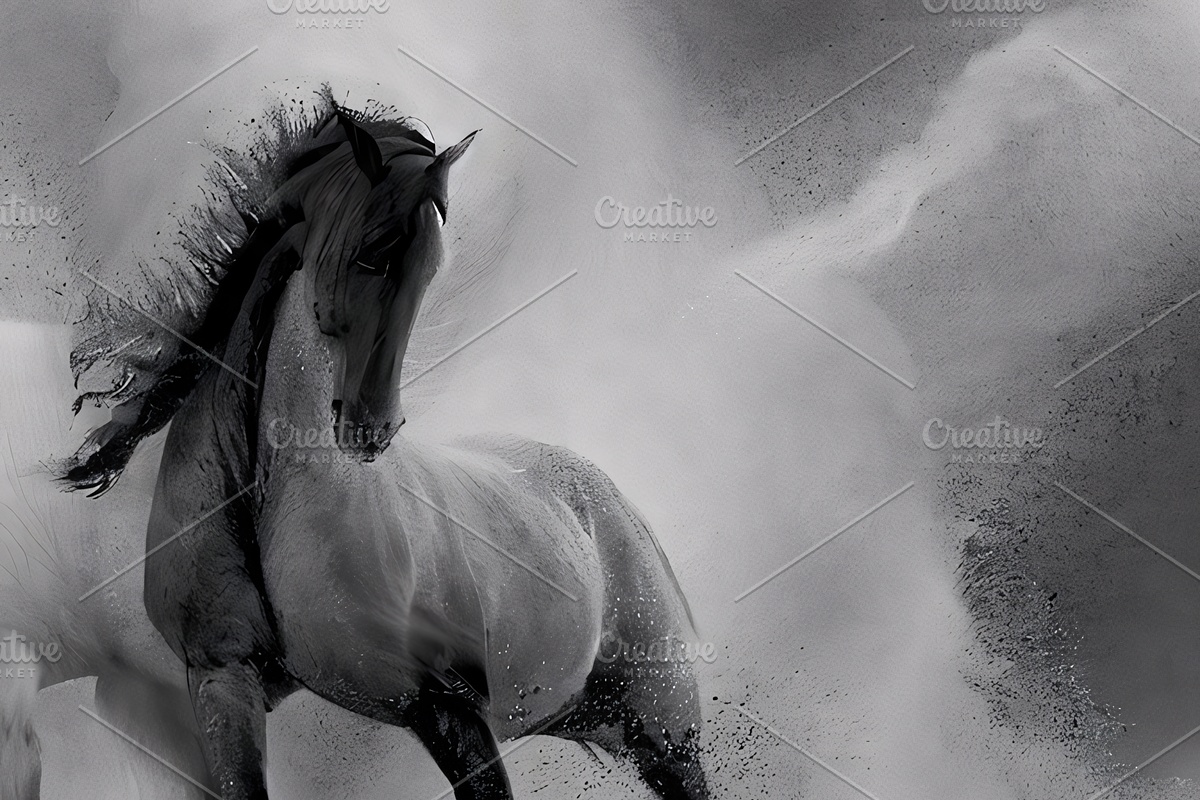 Dreamy Monochrome Horse Artworks, an Animal Illustration by ETARA by Mea Hau (Photo 2 of 5)