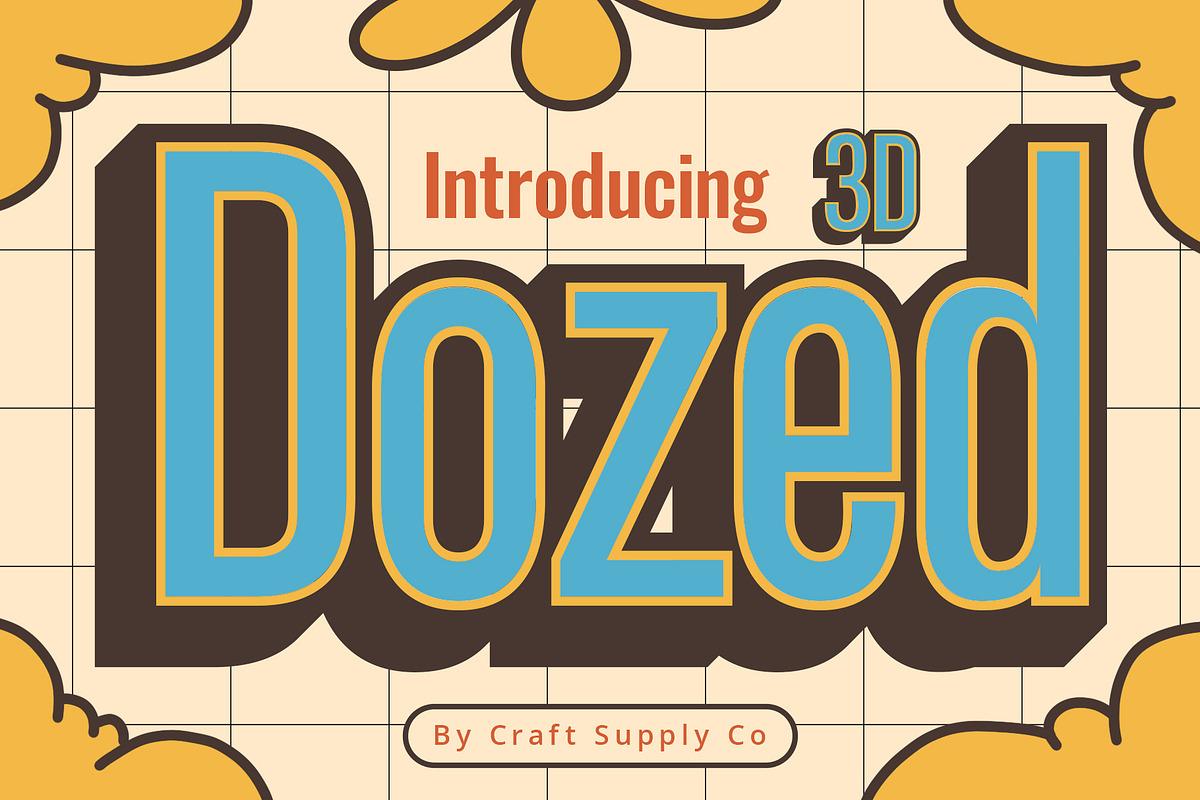 Dozed 3D, a Sans Serif Font by Craft Supply Co. (Photo 1 of 8)