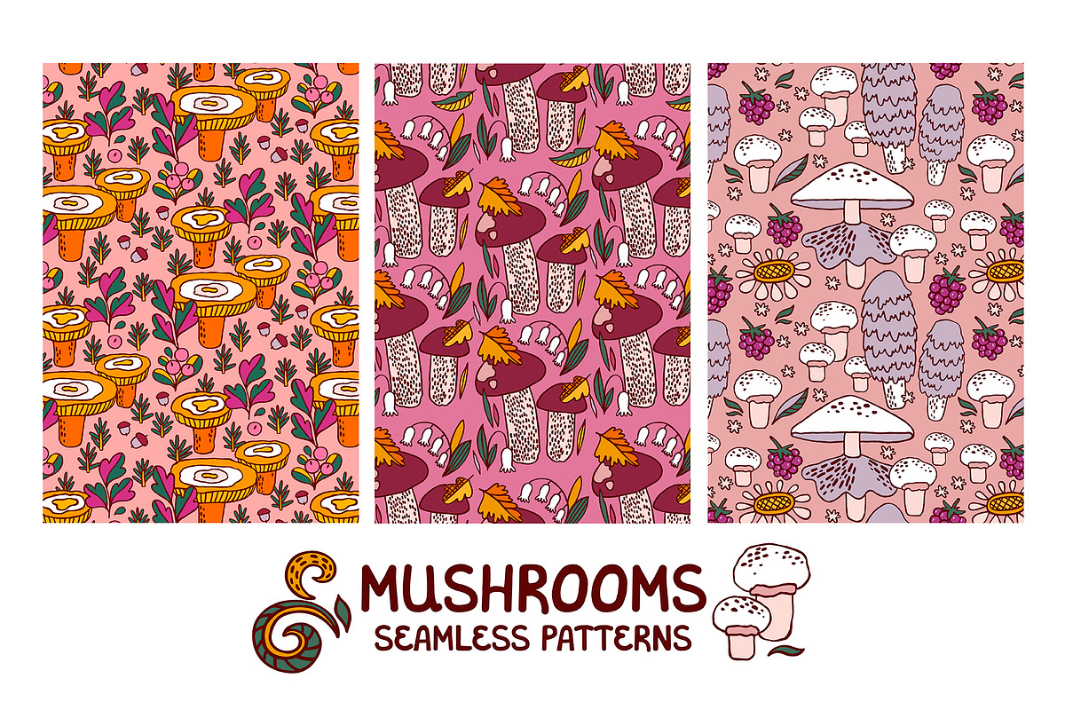 MUSHROOMS | graphics set, a Food Illustration by Nastya Tkachova (Photo 8 of 10)