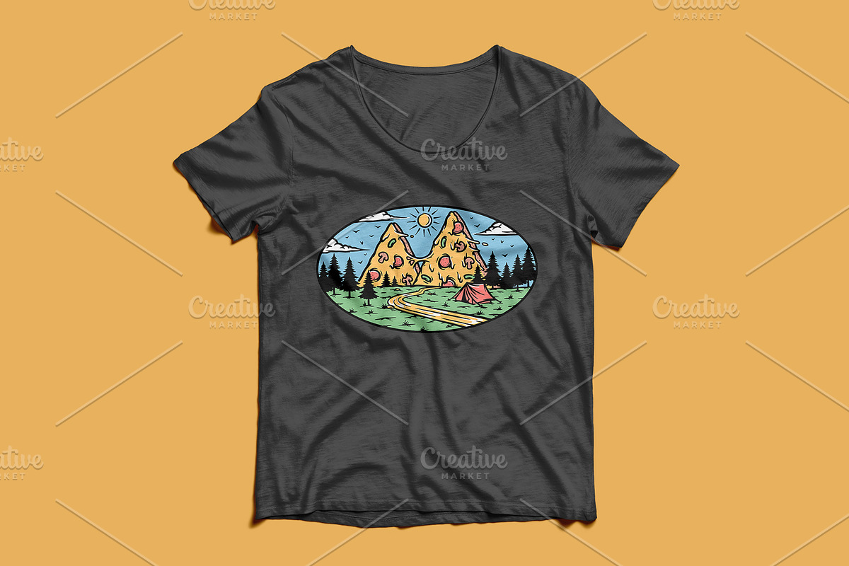 pizza mountain view in nature, an Illustration by gunaonedesign (Photo 4 of 5)