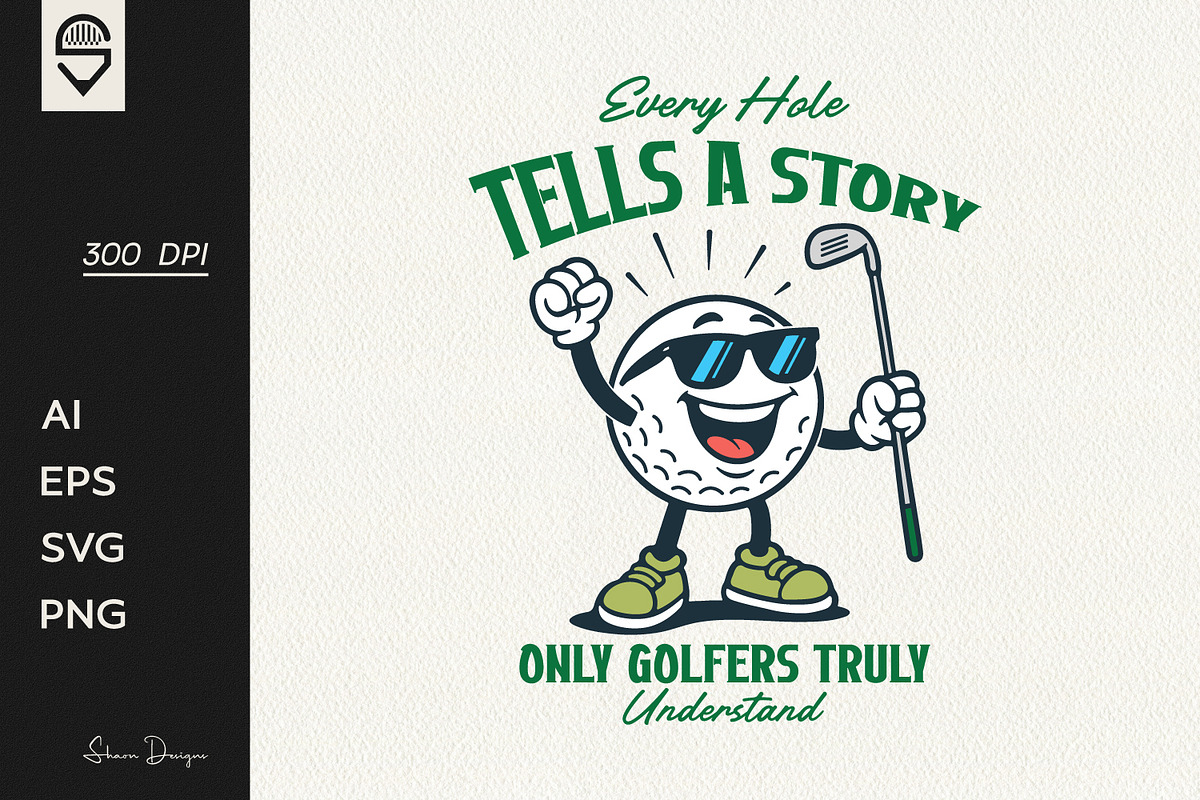 Retro Golf Ball Character T-Shirt, a Sport Illustration by shaondesigns (Photo 1 of 6)