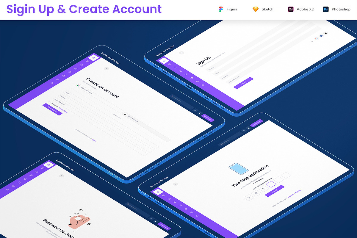 Sign up, sign in & Password Web app, an App Template by nagaredesignstudio (Photo 1 of 5)