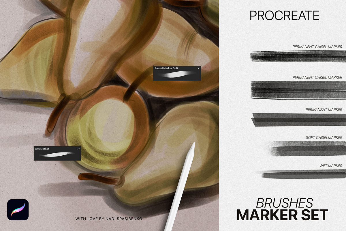 1100+ All Procreate Brushes, a Brush Add-On by Spasibenko Art