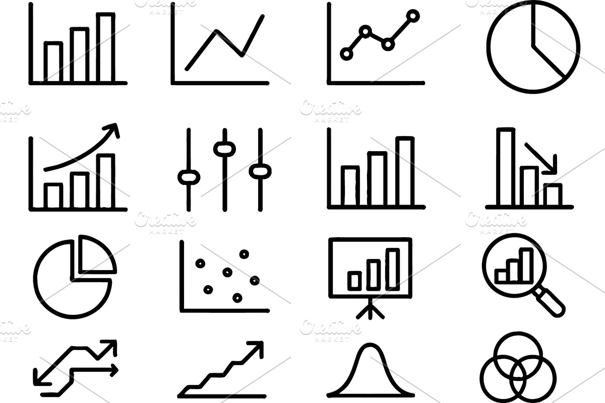Collection of vector line icons, a Finance Illustration by ZinetroN