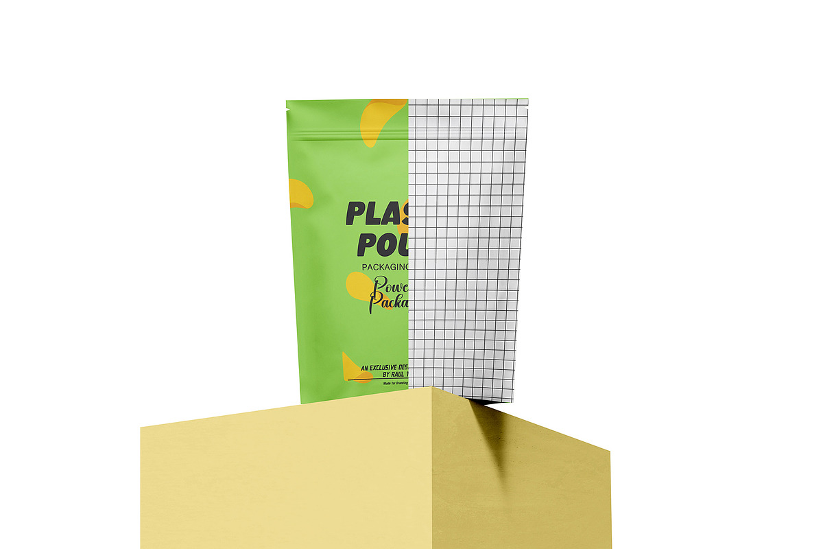 Plastic Stand-Up Pouch Mockup Set, a Packaging Mockup by pixelmock (Photo 17 of 19)