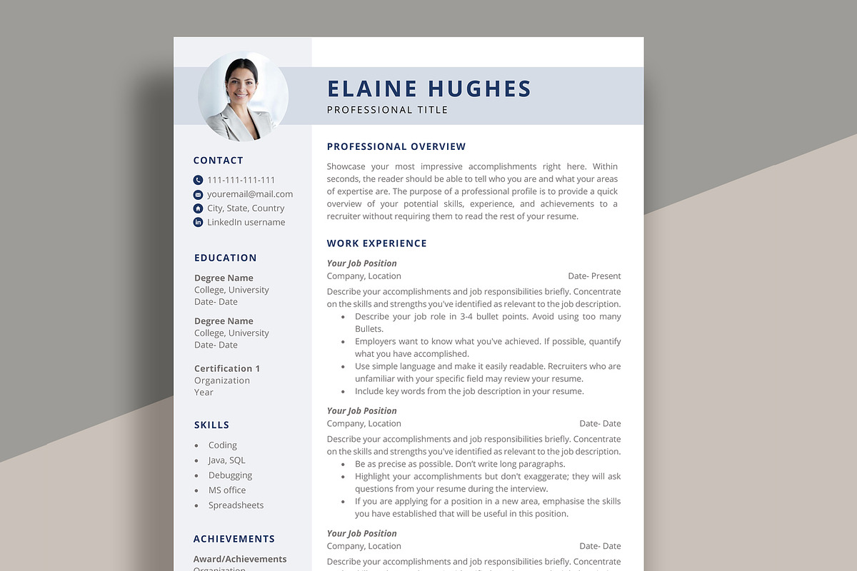Clean Resume Template | CV for word, a Resume Template by aivos (Photo 1 of 7)