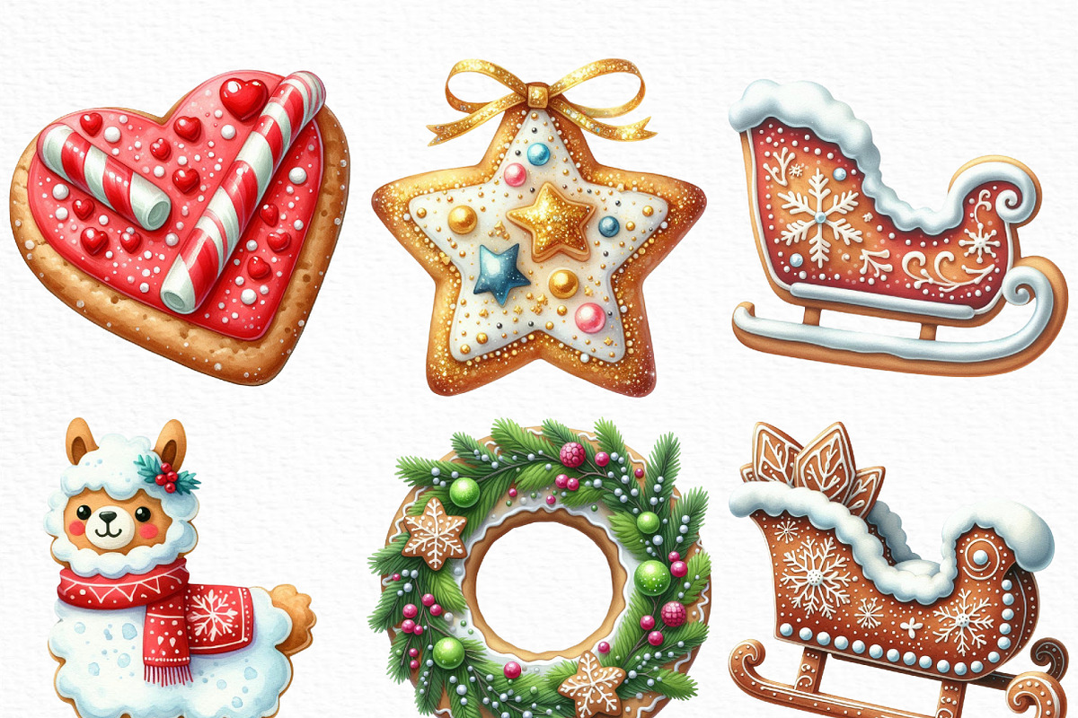Christmas Cookies Sublimation Clipar, an Illustration by Craft Nest (Photo 4 of 6)