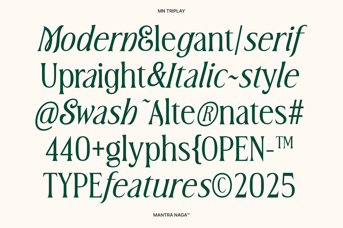 MN Triplay - Elegant Display Serif, a Serif Font by Mantra Naga (Photo 2 of 15)