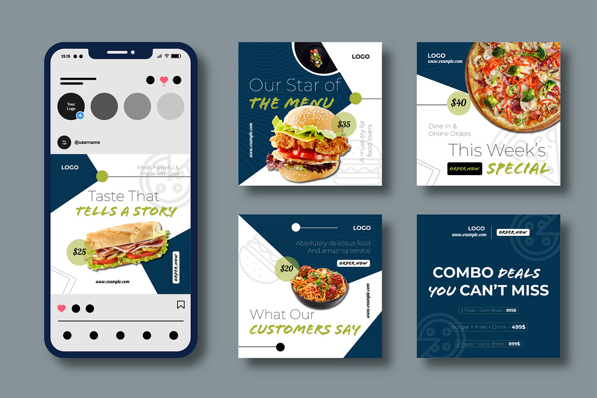 Modern Food Social Media Template preview 2