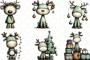 Whimsical Christmas Reindeer Clipart, an Illustration by Black Bird Studio (Thumbnail 4 of 6)