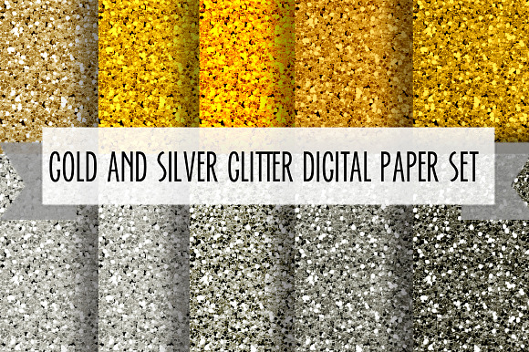10 Gold And Silver Glitter Textures