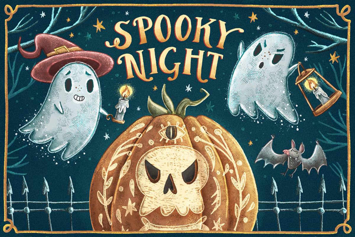 Spooky Night • Halloween set, a Decorative Illustration by Yeticrab (Photo 1 of 12)