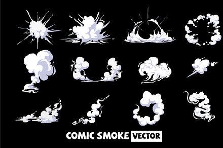Comic smoke vector. dust smoke smell