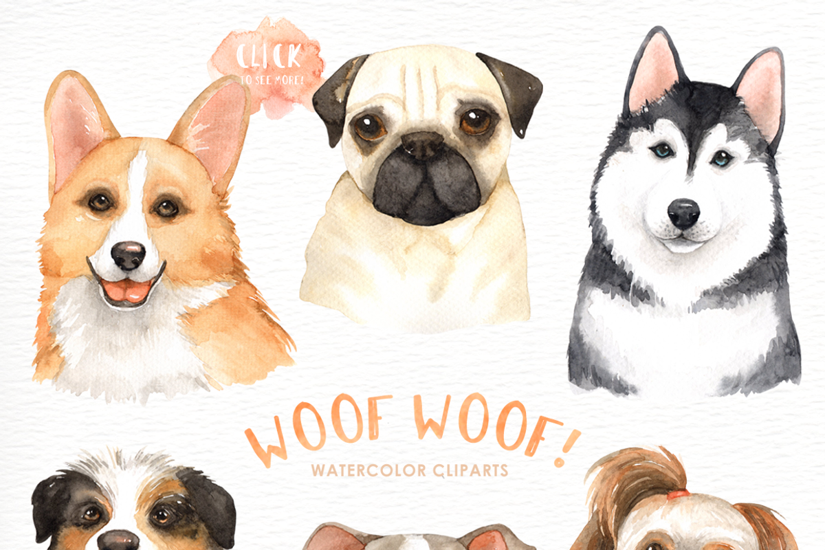 Woof Woof! Dogs Lover Cliparts, an Animal Illustration by everysunsun (Photo 2 of 5)