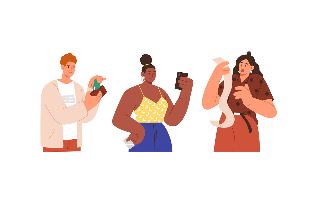 People with bank cards, receipts set, a Finance Illustration by Good Studio (Photo 3 of 3)