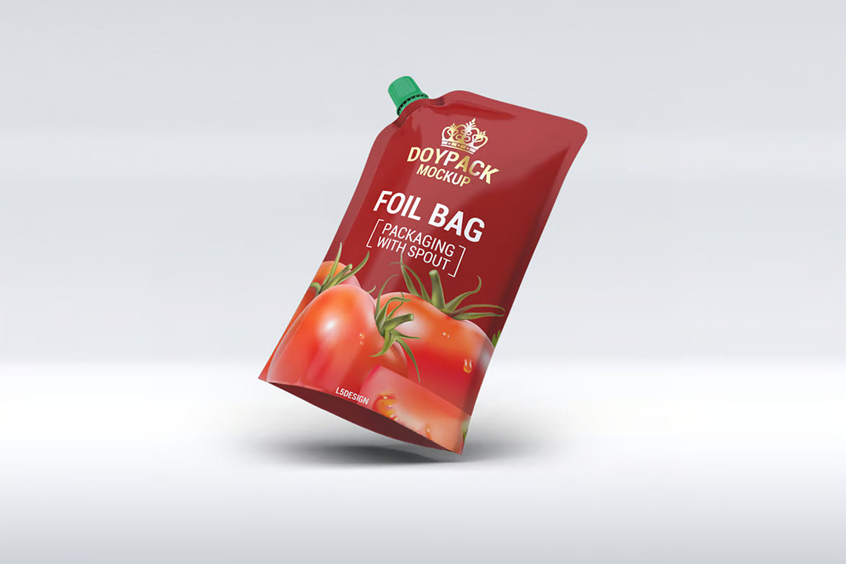 Doypack Foil Bag Mock-Up, a Packaging Mockup by DesignRushMarket (Photo 4 of 8)
