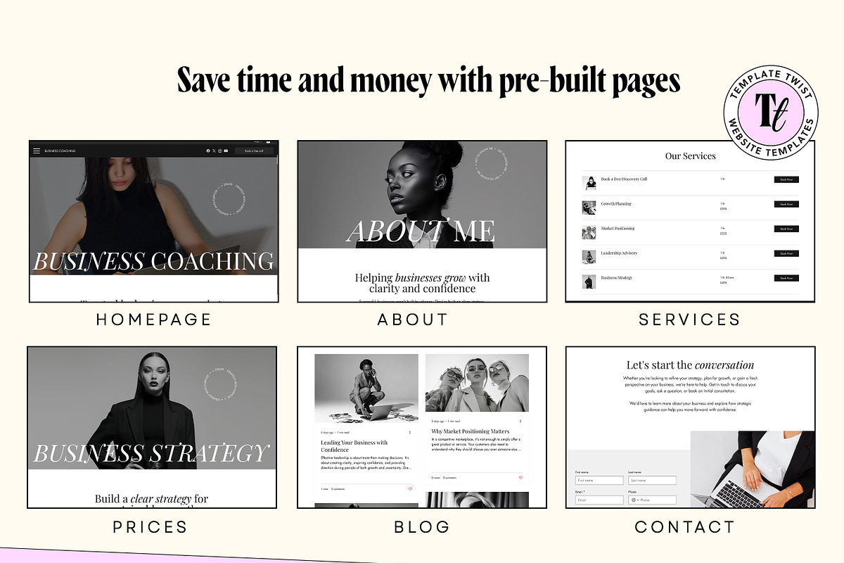 Luxury Website Consultant Coaches, a Wix Template by Template Twist Shop (Photo 4 of 9)