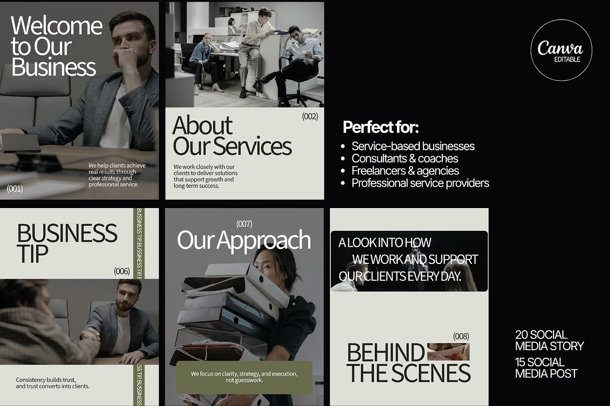 Service Business Social Media Kit, a Social Media Template by ShowUp! Studio (Photo 2 of 7)