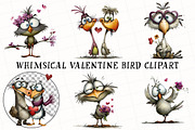 Whimsical Valentine Bird Clipart, an Illustration by OK Design (Thumbnail 2 of 6)
