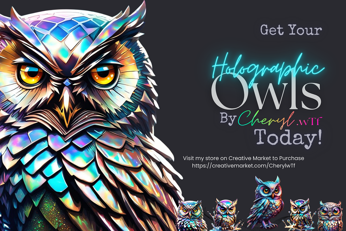 Holographic Owls: Business Cards, a Business Card Template by Cheryl.wTf (Photo 10 of 11)