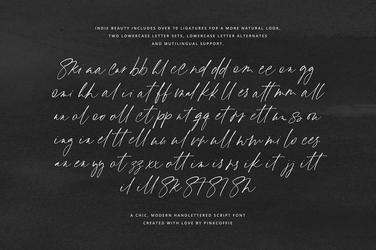Indie Beauty Chic Handlettered Font, a Script Font by Pink Coffie (Photo 30 of 30)