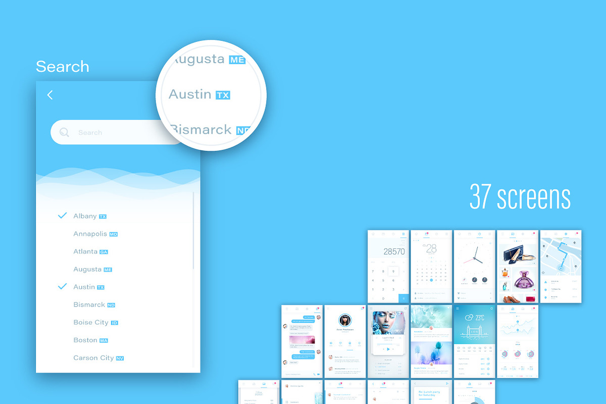 Flat UI Pack 1, an iPhone Mockup by Vectorminator (Photo 17 of 20)