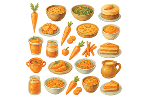 Carrot Food & Recipe Collection, an Object Graphic by nikagraphic