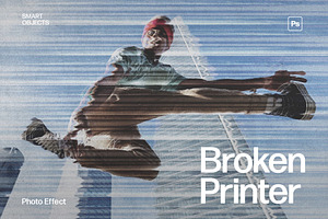 Broken Printer Photo Effect Template, a Layer Style Add-On by DesignerCandies