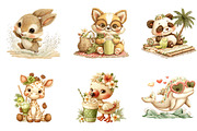 Watercolor Cat Clipart Bundle, a Seasonal Illustration by CreationArt (Thumbnail 5 of 5)