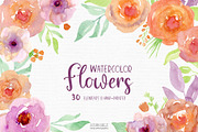 Watercolor flower clipart, a Decorative Illustration by Autumn Breeze (Thumbnail 1 of 4)