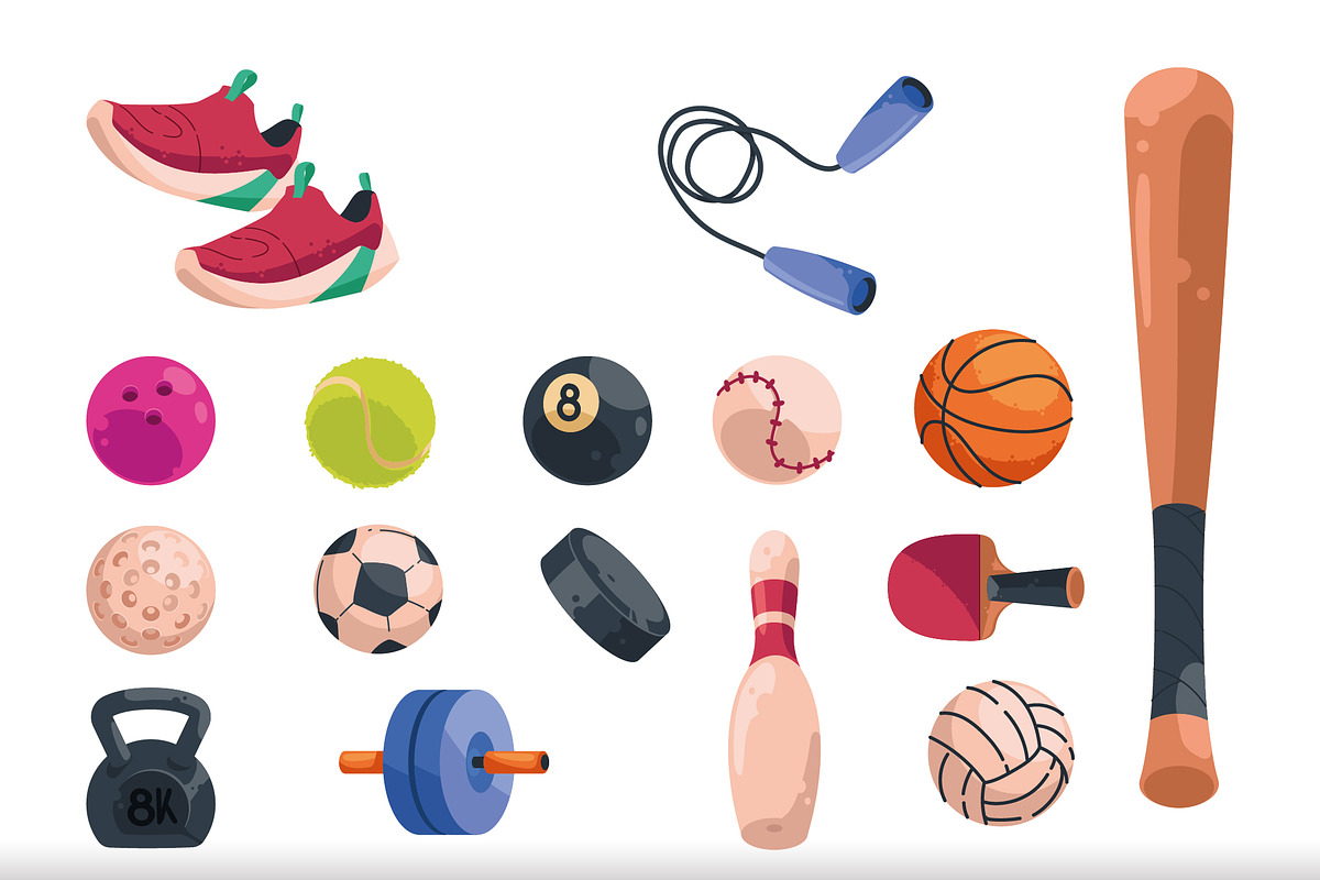 Sports Equipment Illustration Set