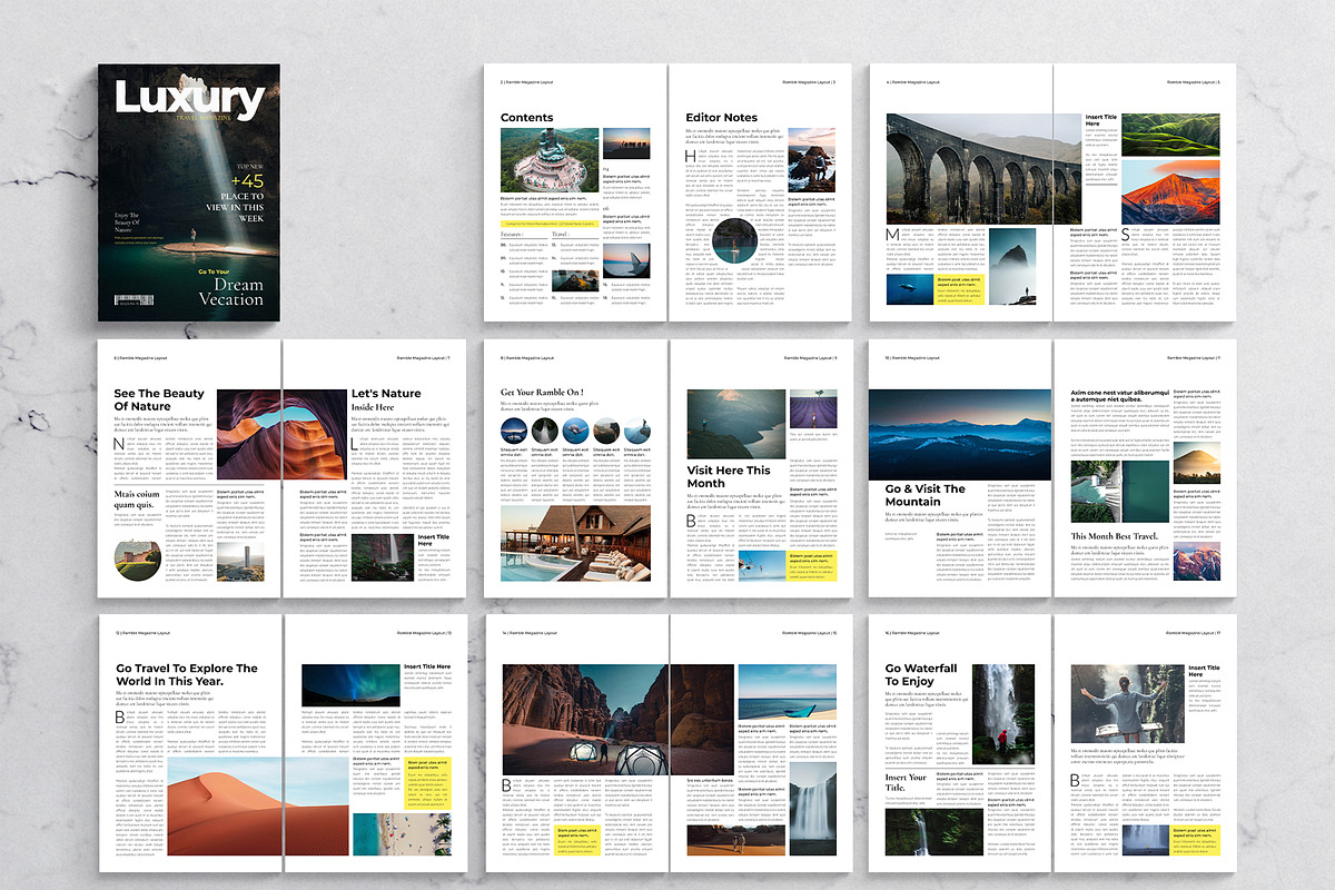 Luxury Travel Magazine Template, a Magazine Template by DesignCrest (Photo 13 of 13)