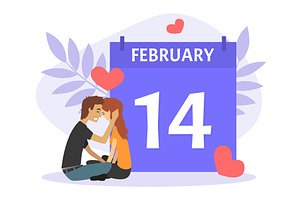 Loving Couple of Man and Woman, a Person Illustration by TopVectors