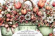 Whimsical Spring Flowes Busket Clipa, an Illustration by GatewayDesign (Thumbnail 1 of 6)