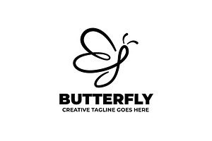 Butterfly Monoline Logo Template