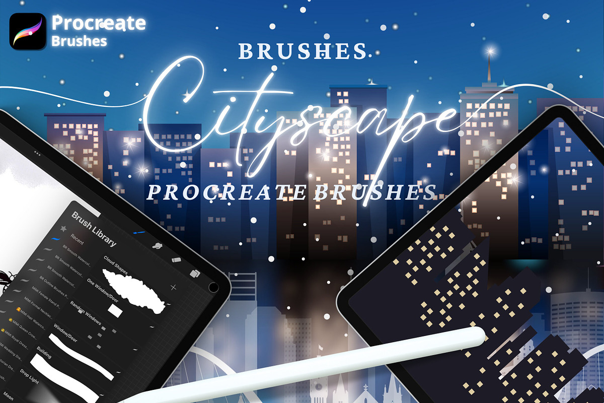 CITYSCAPES PROCREATE BRUSHES, a Brush Add-On by BeeRubby (Photo 1 of 7)