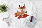 Reindeer Christmas Patchwork PNG, an Illustration by Craft Nest (Thumbnail 6 of 6)