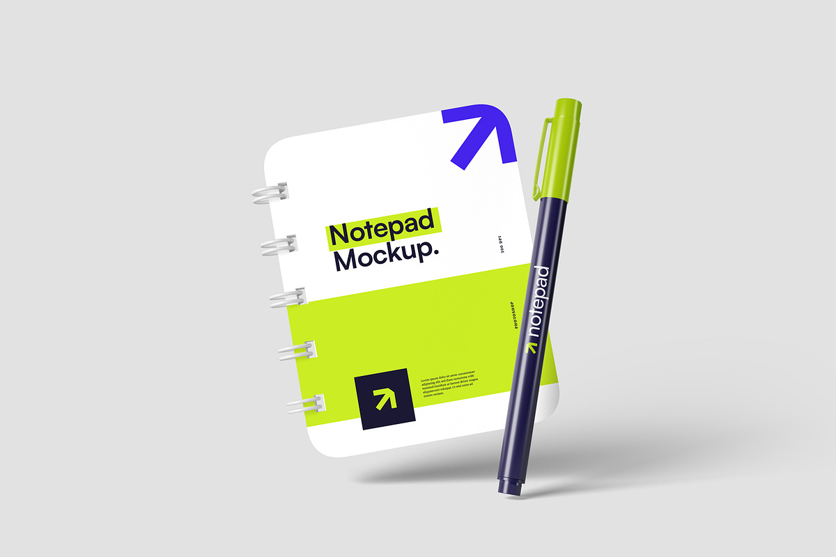 Notepad and Pen Mockups, a Books & Magazine Mockup by artimasa (Photo 6 of 6)