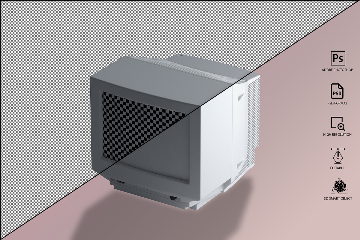 Generic CRT Monitor Mockup, a Mockup by GraphicVil (Photo 16 of 23)