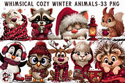 Whimsical Cozy Winter Animals Clipar, an Illustration by Libby Wishes (Thumbnail 1 of 3)