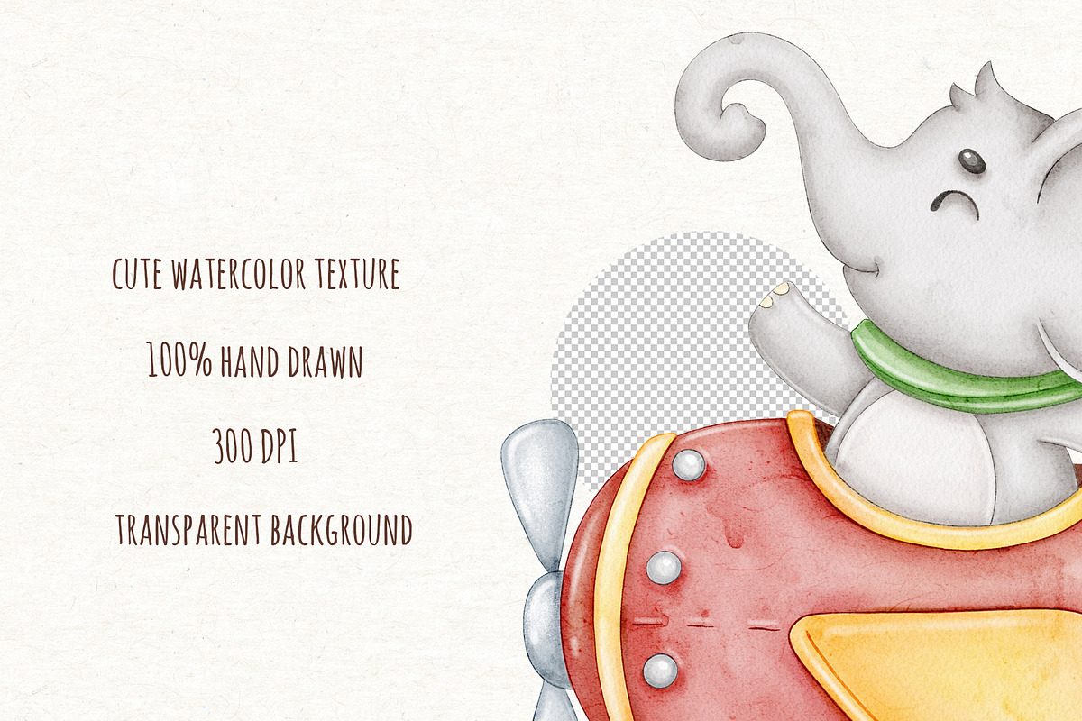 Watercolor Cute Pilot Animal Clipart, an Animal Illustration by ekossa_art (Photo 5 of 6)