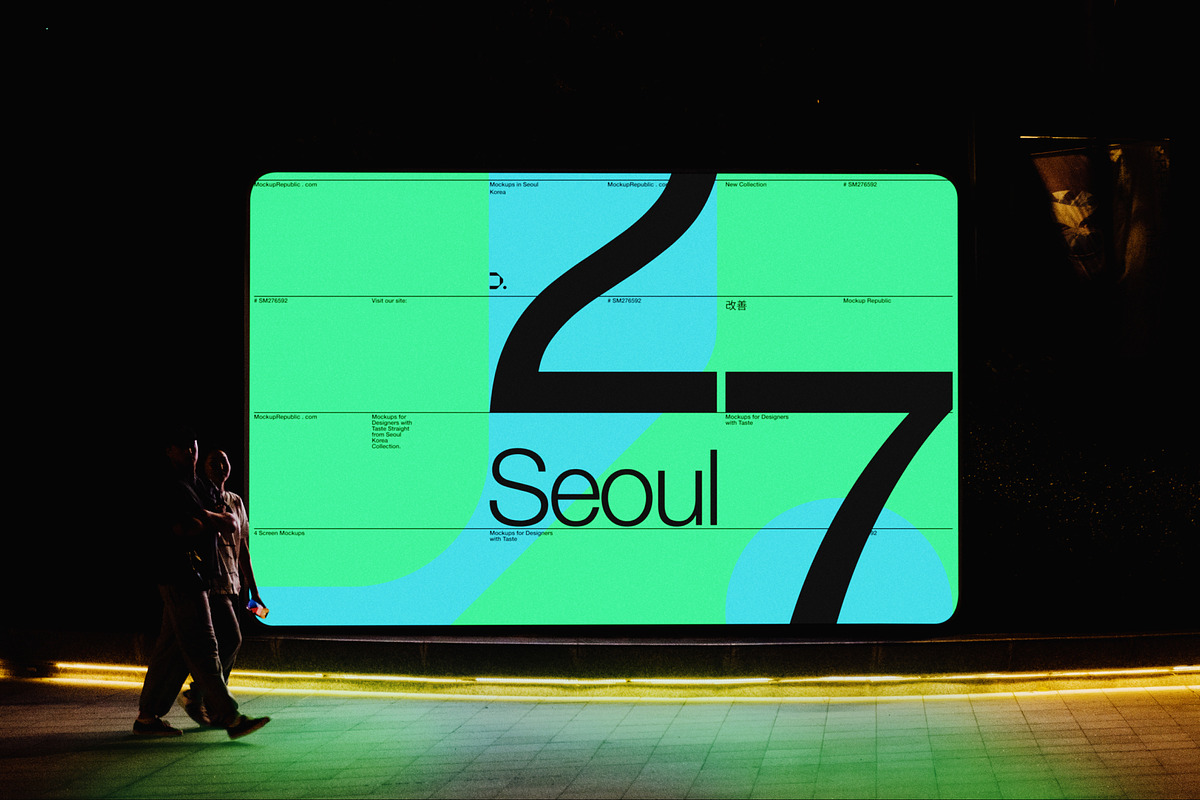 Screen Mockup Seoul Korea 002, an Advertising Mockup by Burmess (Photo 1 of 4)