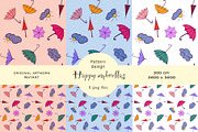 Seamless pattern Happy Umbrellas JPG, an Illustration by NatArt (Thumbnail 1 of 4)