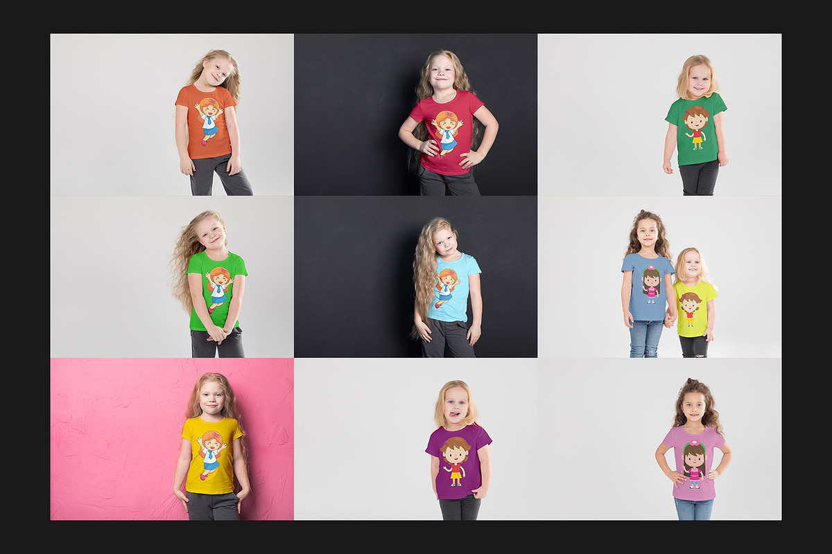 111 Kids T-Shirt Mock-Up Set, a Shirt Mockup by Freeman Studio (Photo 7 of 24)