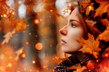 Profile of a woman in autumn, a Person Photo by Mashimara