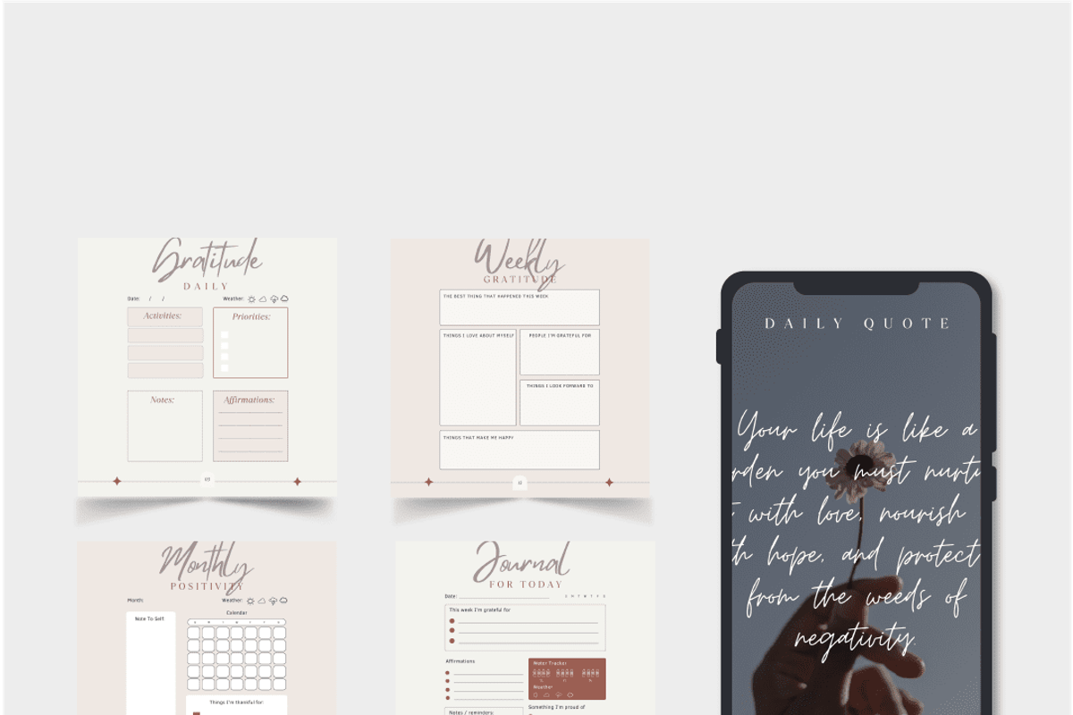 PLR/MRR Gratitude Journal - DFY, a Stationery Template by Brand Your Biz Co. (Photo 3 of 10)
