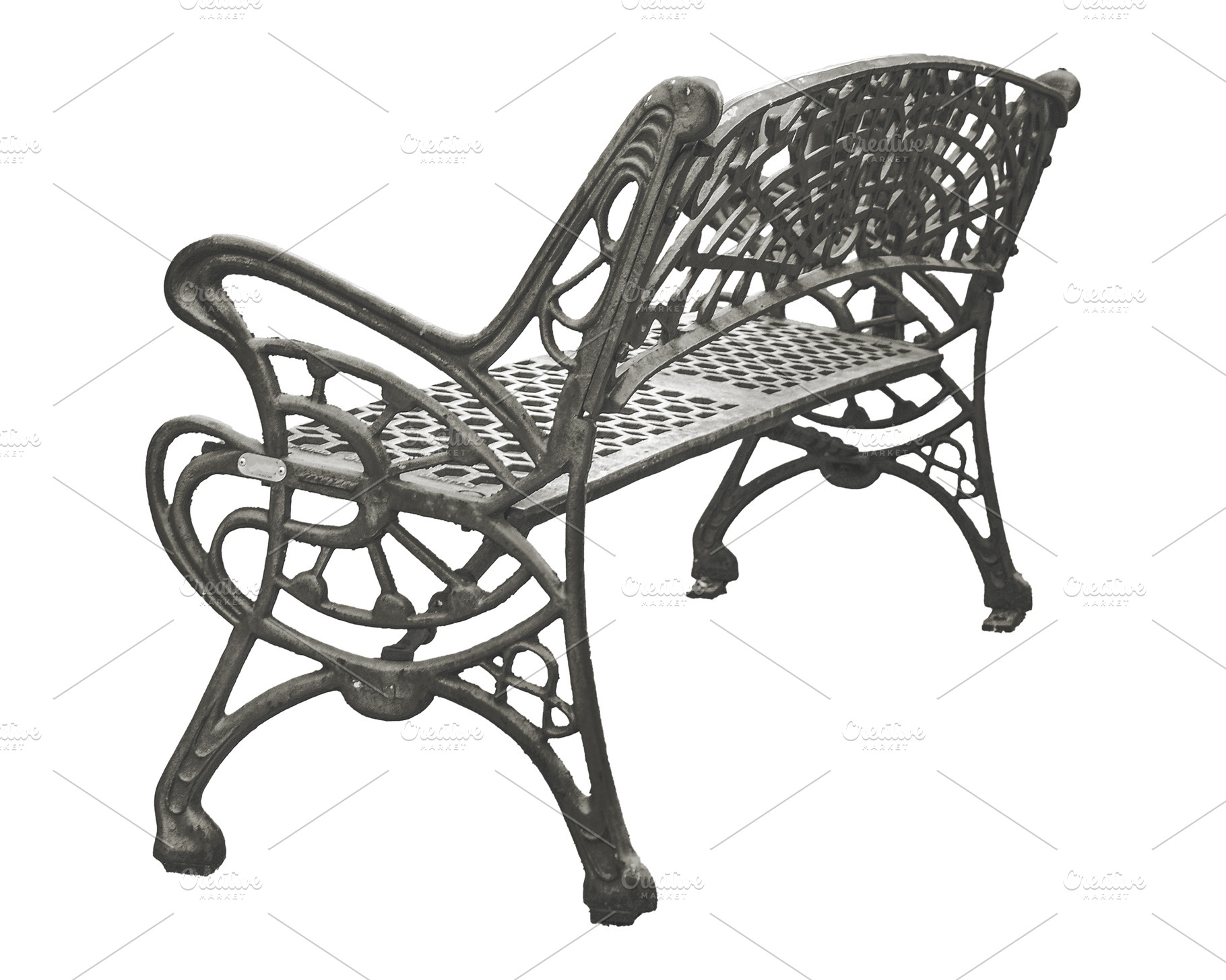 Isolated image of metal bench, an Architecture Photo by DanFLCreativo