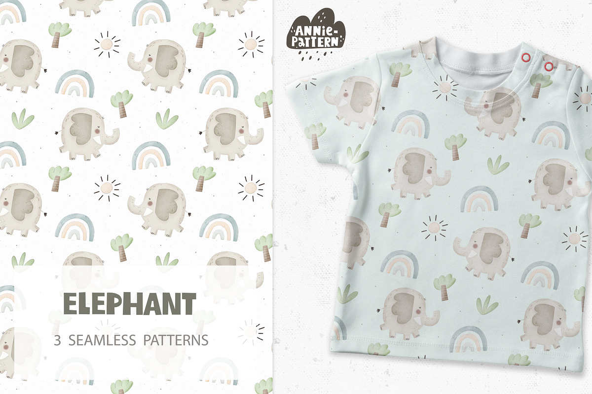 Elephant, a Pattern Graphic by AnnieArt (Photo 1 of 5)